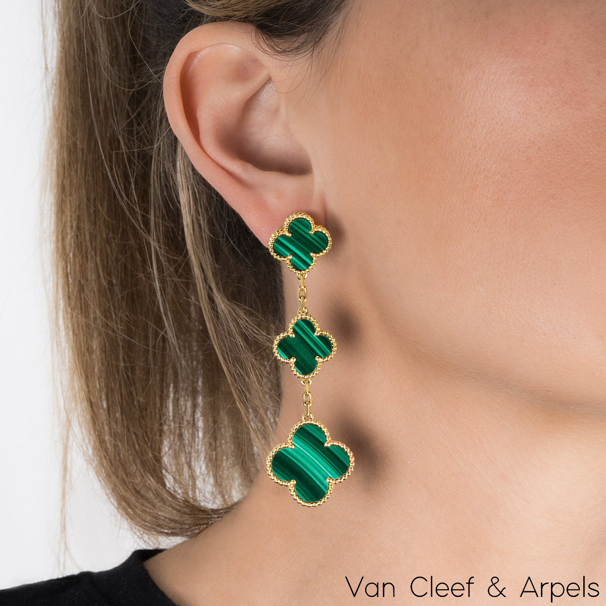 Magic alhambra yellow gold earrings Van Cleef & Arpels Burgundy in Yellow  gold - 24243262